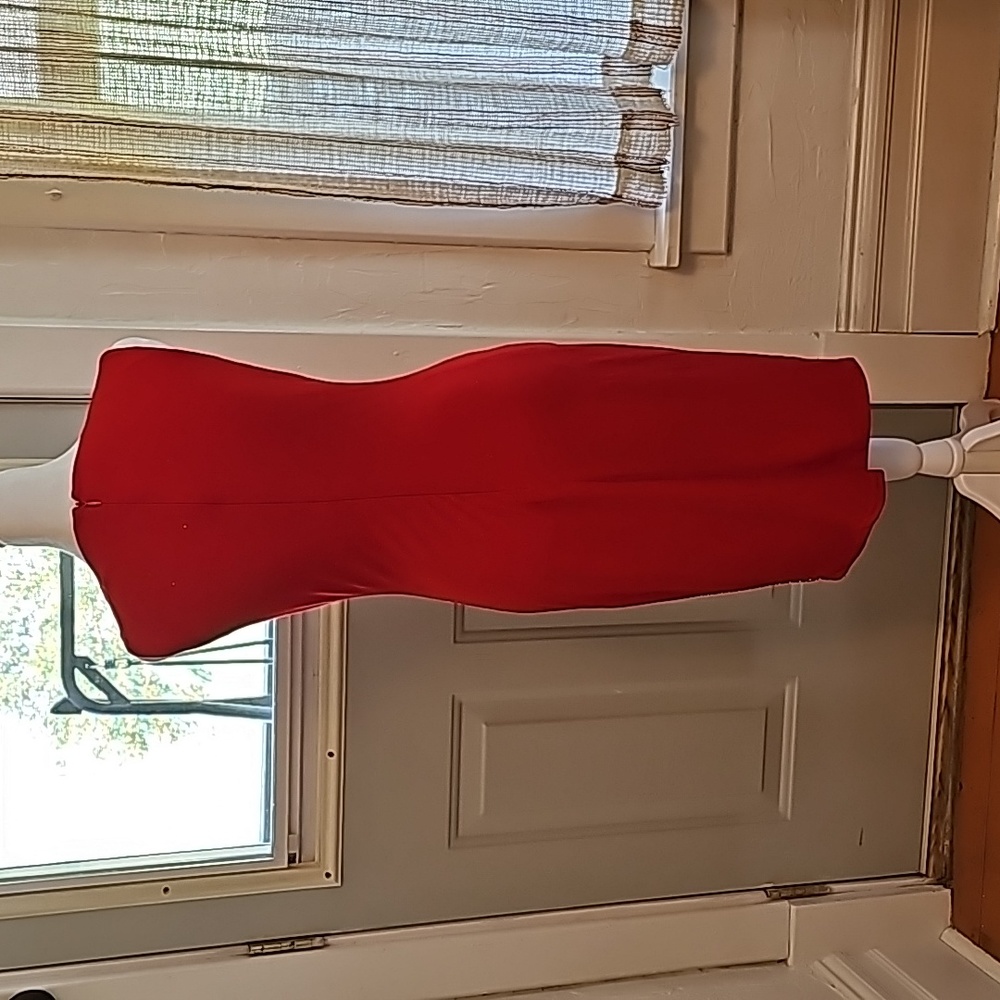 NWOT Calvin Klein Womans Size 2 stunning Red dress with embellishments. - Picture 8 of 8